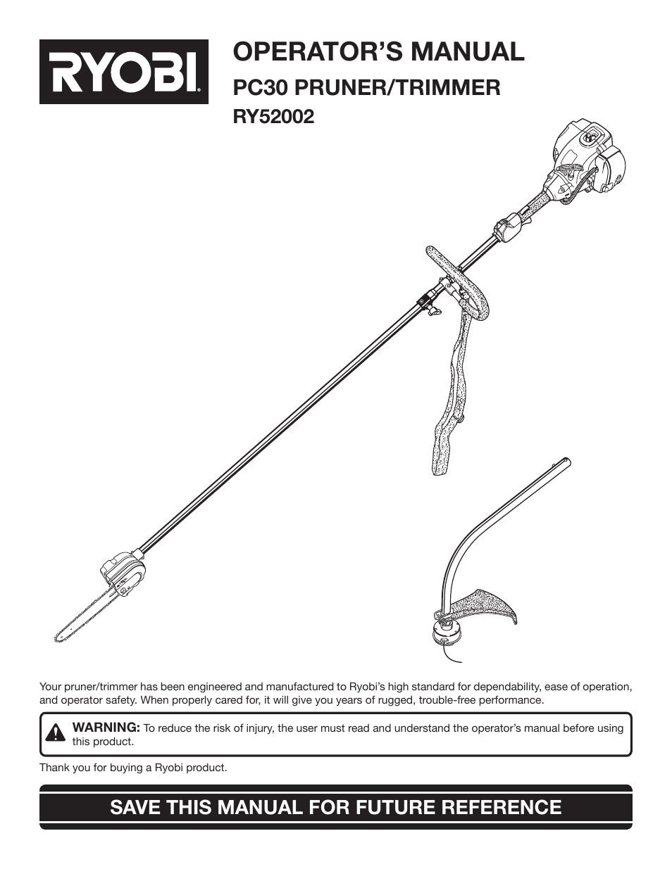Ryobi RY52002 User Manual | 26 pages