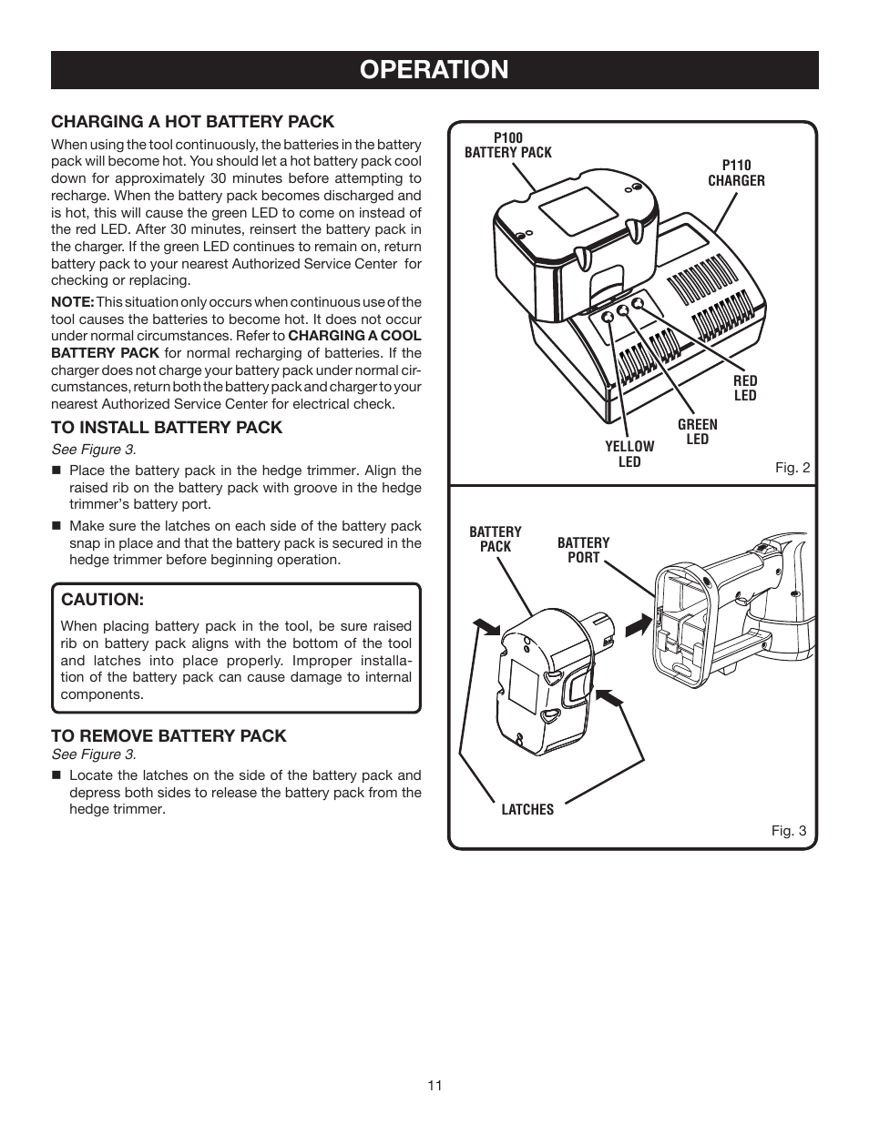 Operation | Ryobi P2600 User Manual | Page 11 / 18