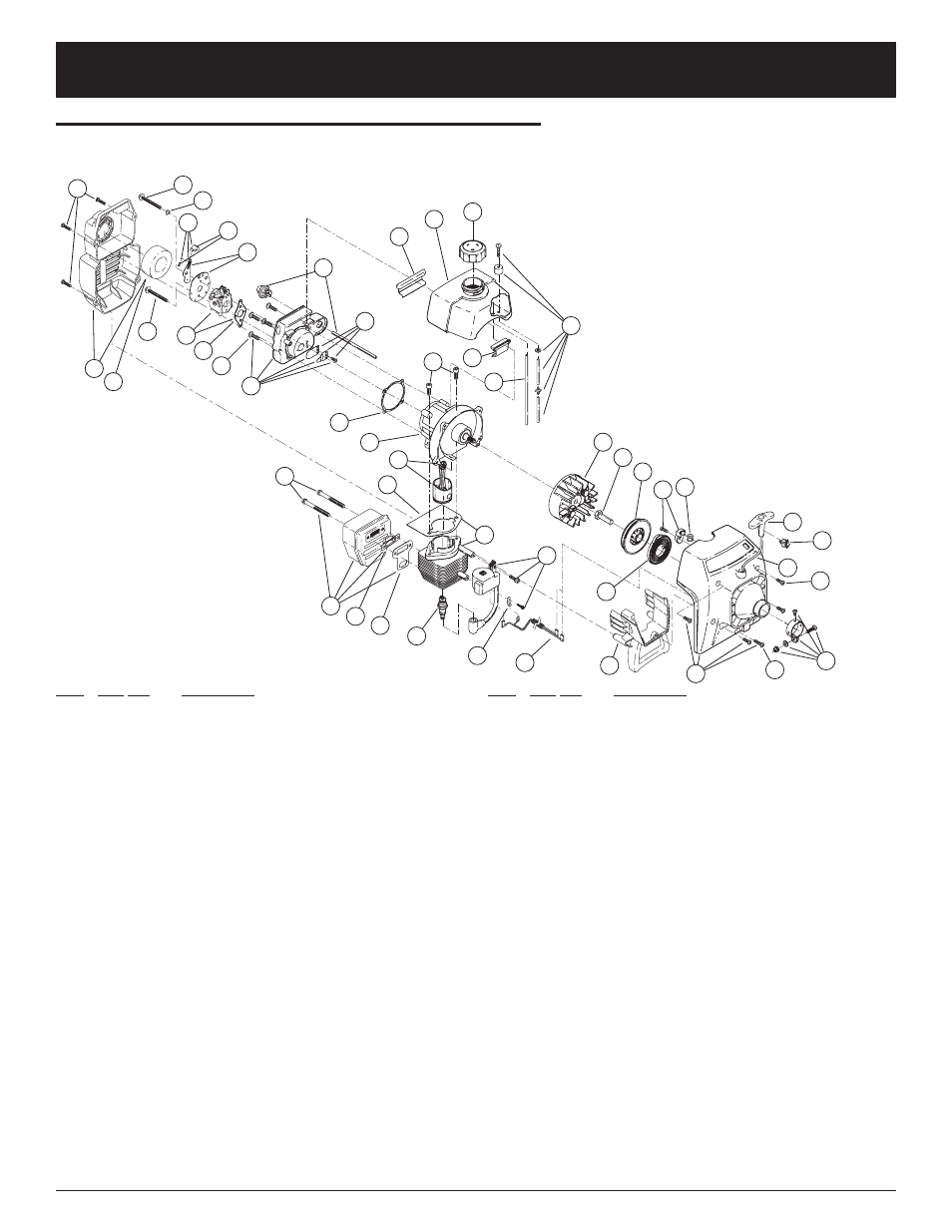 Parts list, Engine parts - ryobi 765r 2-cycle gas trimmer | Ryobi 765r User Manual | Page 66 / 68