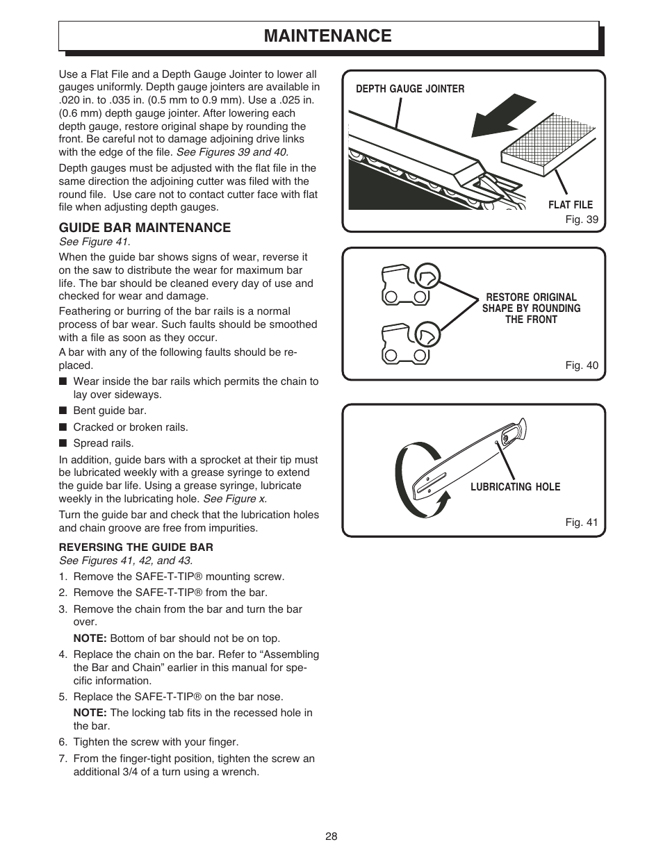 Maintenance | Ryobi 18 VOLT CORDLESS CS1800 User Manual | Page 28 / 34