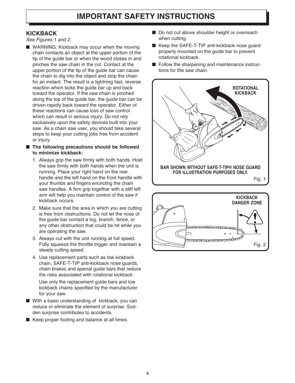 Important safety instructions | Ryobi 18 VOLT CORDLESS CS1800 User Manual | Page 4 / 34