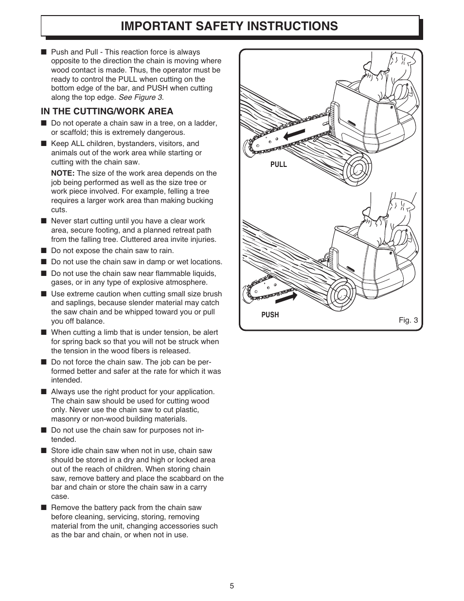 Important safety instructions | Ryobi 18 VOLT CORDLESS CS1800 User Manual | Page 5 / 34
