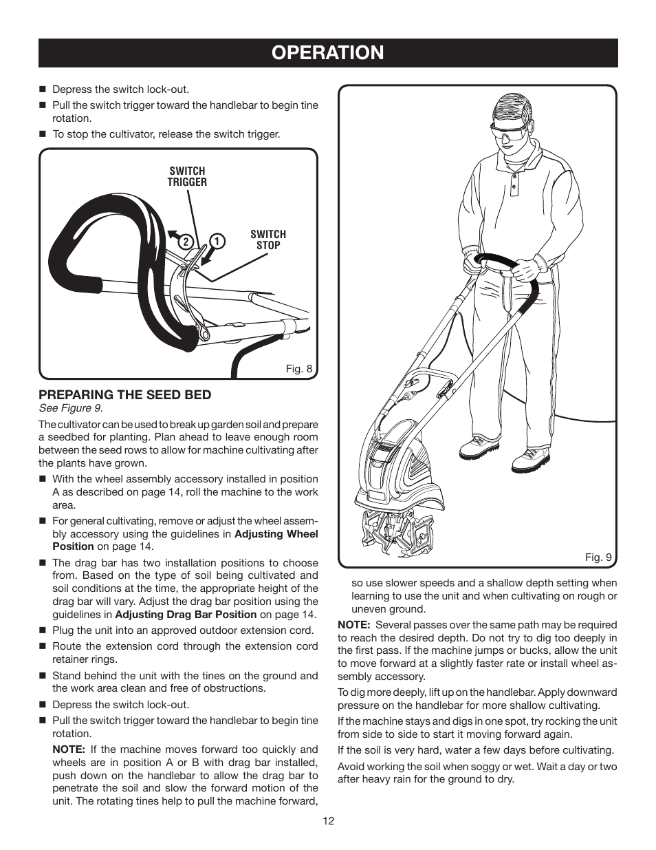 Operation | Ryobi RY46501B User Manual | Page 12 / 18
