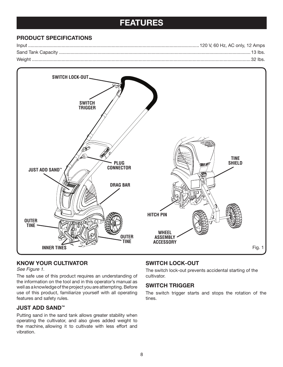 Features | Ryobi RY46501B User Manual | Page 8 / 18