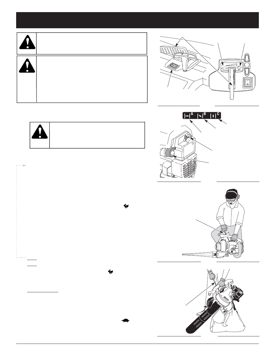 Avertissement, Instructions de démarrage et arrêt | Ryobi 320BVr User Manual | Page 34 / 72