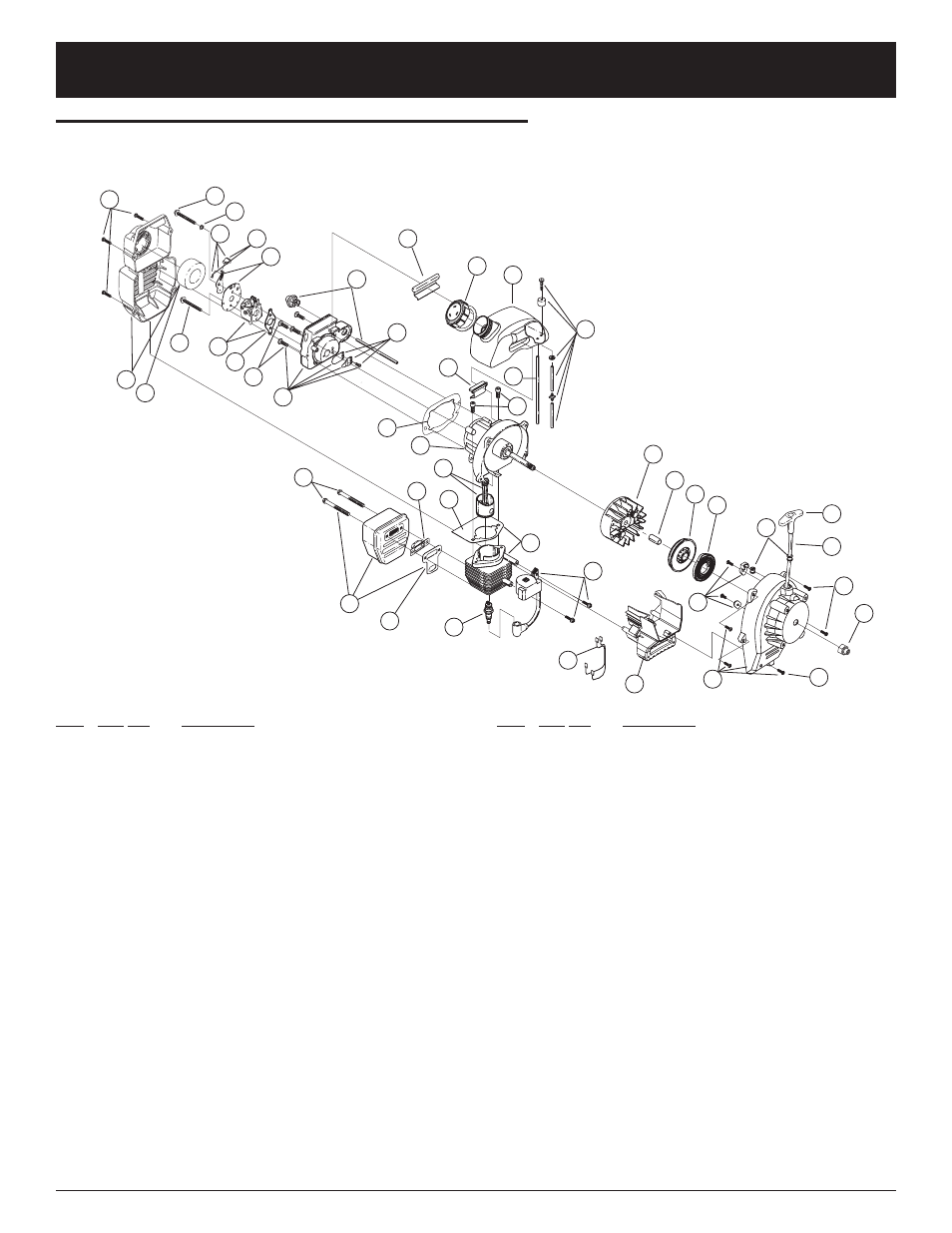 Parts list | Ryobi 320BVr User Manual | Page 70 / 72