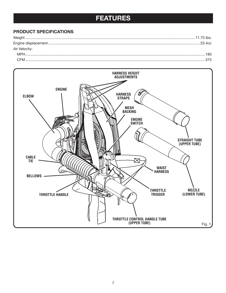 Features | Ryobi RY08570 User Manual | Page 7 / 20