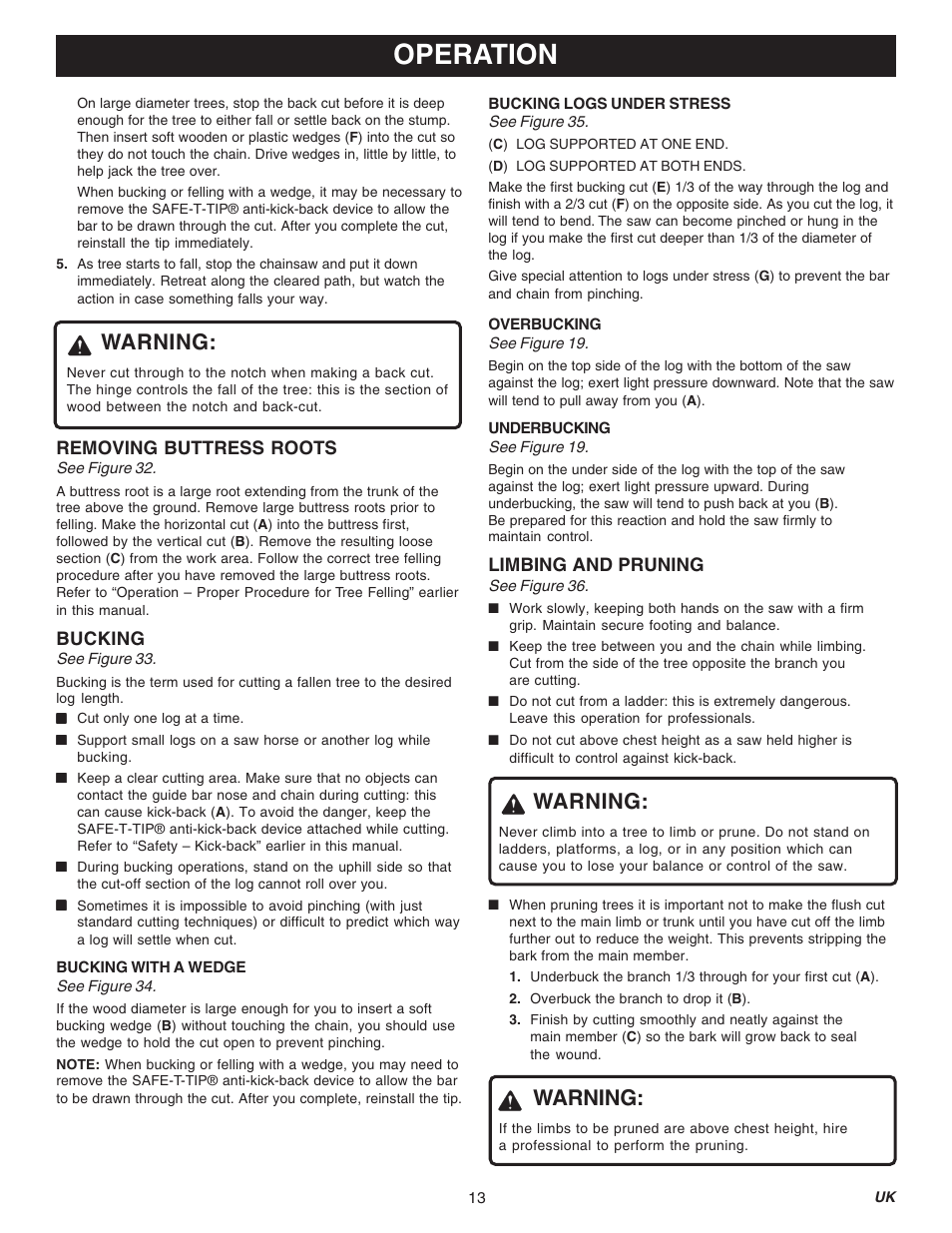 Operation, Warning | Ryobi RY74003D User Manual | Page 13 / 20