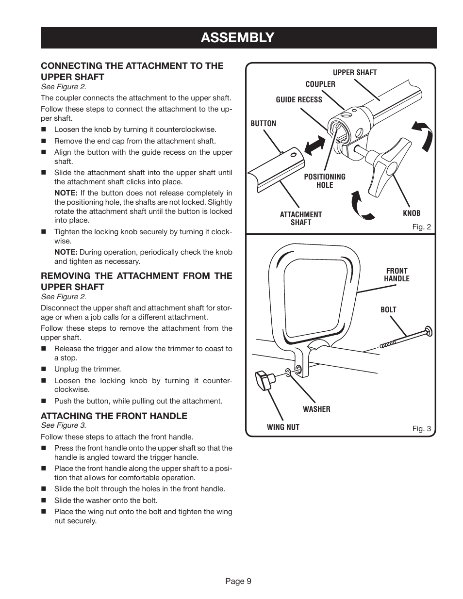 Assembly | Ryobi ZRRY41002 User Manual | Page 9 / 20