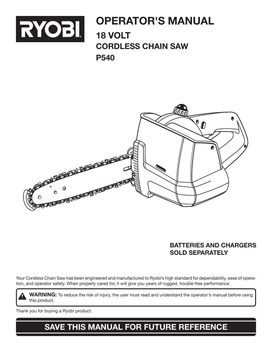 Ryobi P540 User Manual | 28 pages