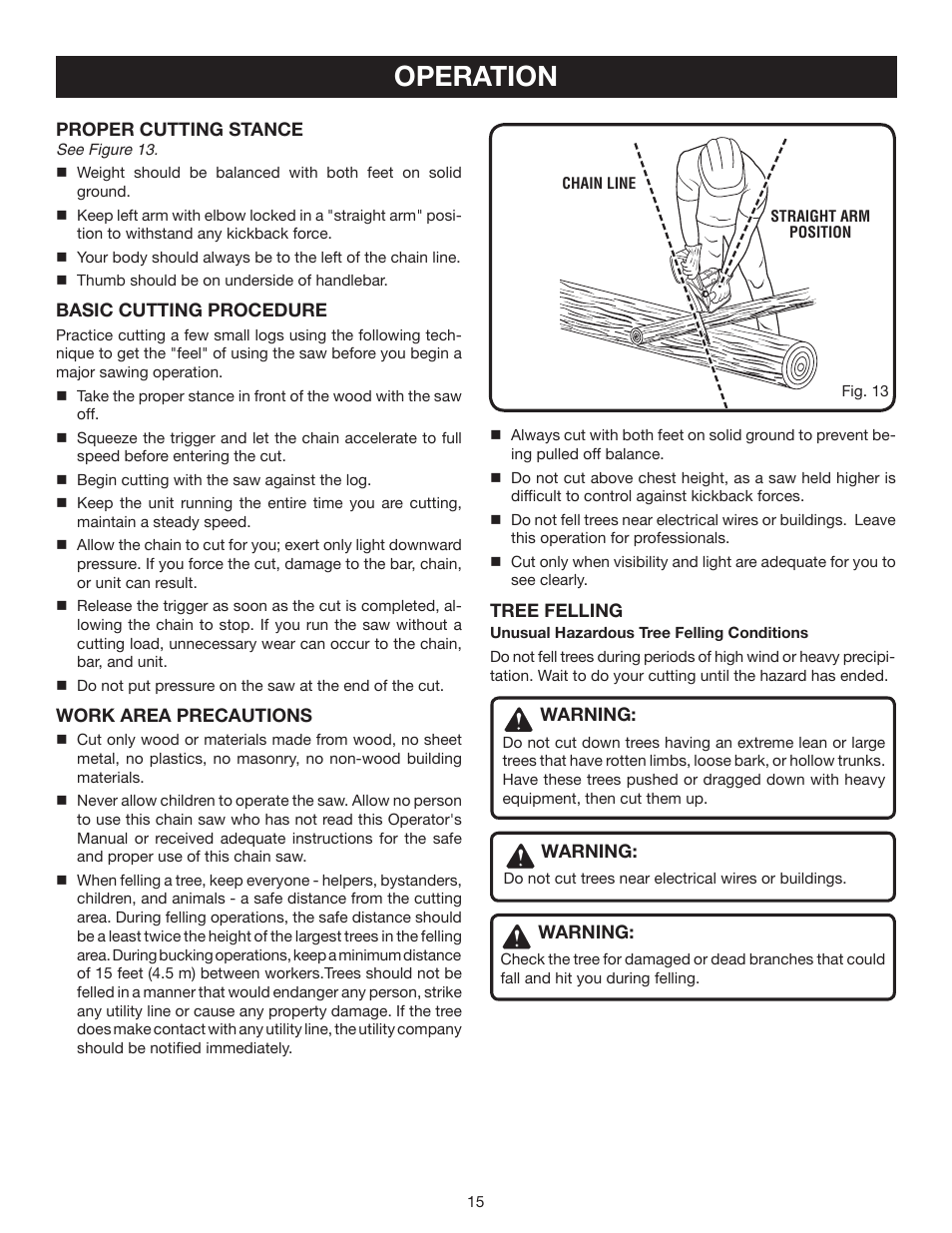 Operation | Ryobi P540 User Manual | Page 15 / 28