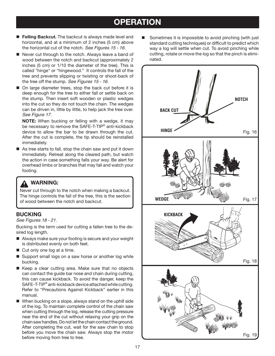 Operation | Ryobi P540 User Manual | Page 17 / 28