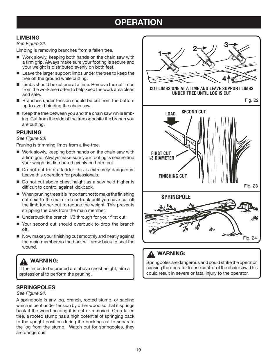 Operation | Ryobi P540 User Manual | Page 19 / 28