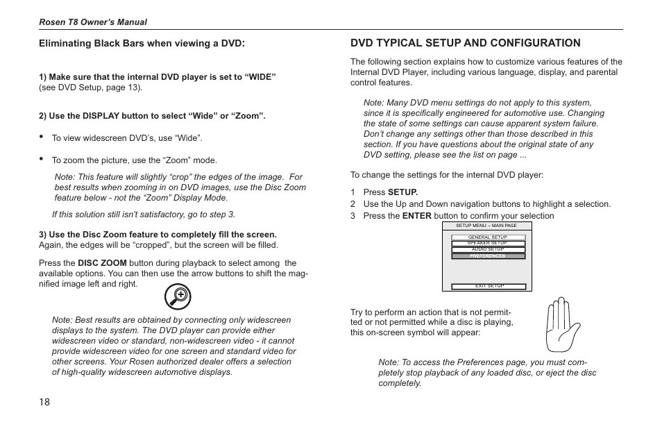 Dvd typical setup and configuration | Rosen Entertainment Systems s/n 0708030488 T8 User Manual | Page 16 / 22
