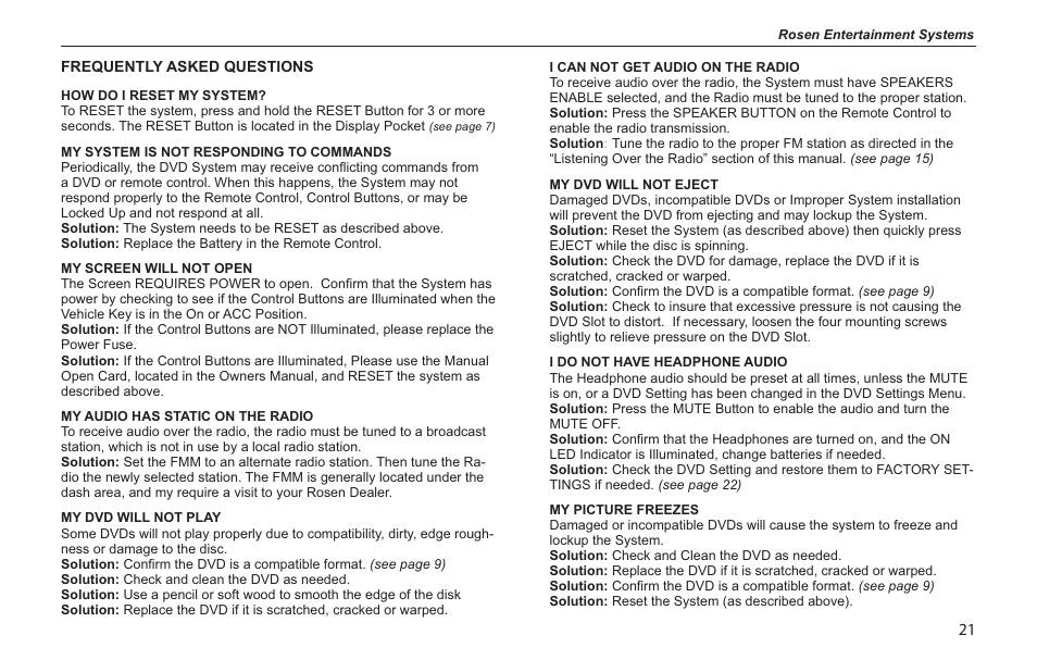 Rosen Entertainment Systems s/n 0708030488 T8 User Manual | Page 19 / 22