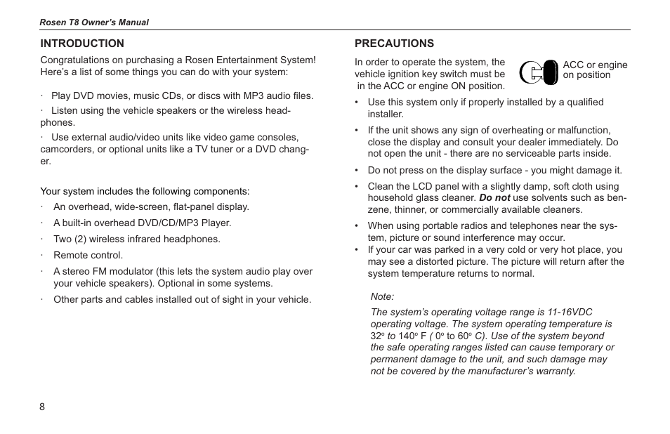 Rosen Entertainment Systems s/n 0708030488 T8 User Manual | Page 6 / 22