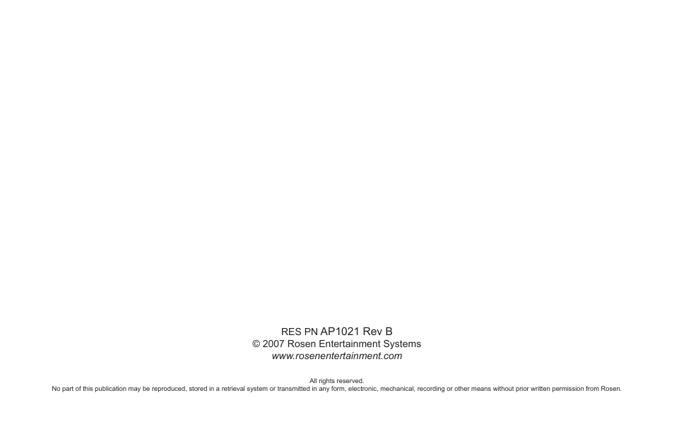 Rosen Entertainment Systems AV7500 User Manual | Page 22 / 22