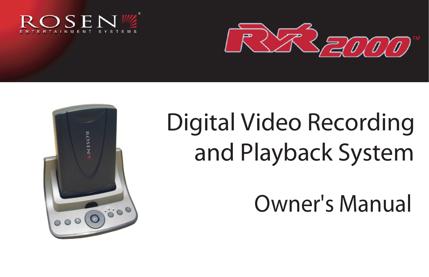 Rosen Entertainment Systems RVR 2000 User Manual | 26 pages