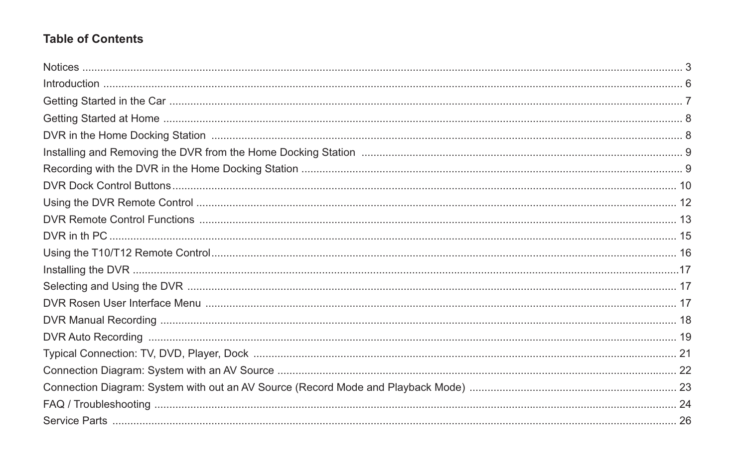 Rosen Entertainment Systems RVR 2000 User Manual | Page 3 / 26