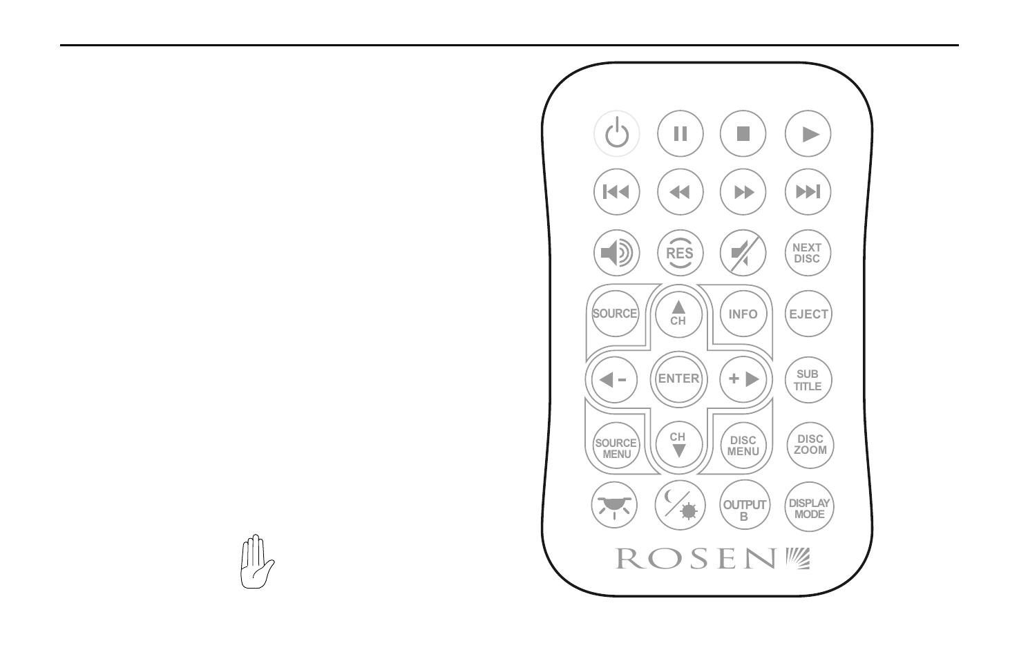 R osen, Using the remote control | Rosen Entertainment Systems A10 User Manual | Page 11 / 28