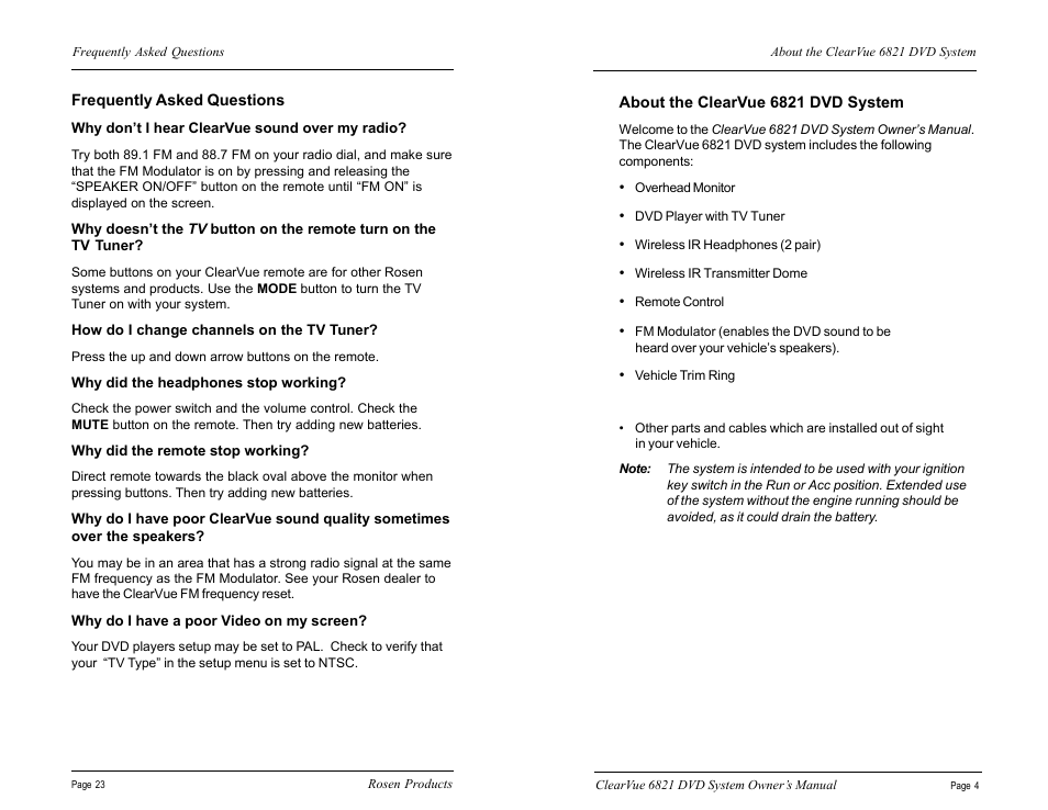 Rosen Entertainment Systems CV6821 User Manual | Page 5 / 14