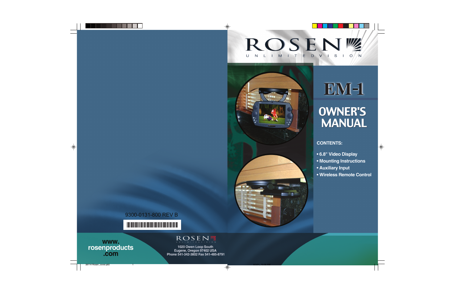 Rosen Entertainment Systems EM-1 User Manual | 9 pages