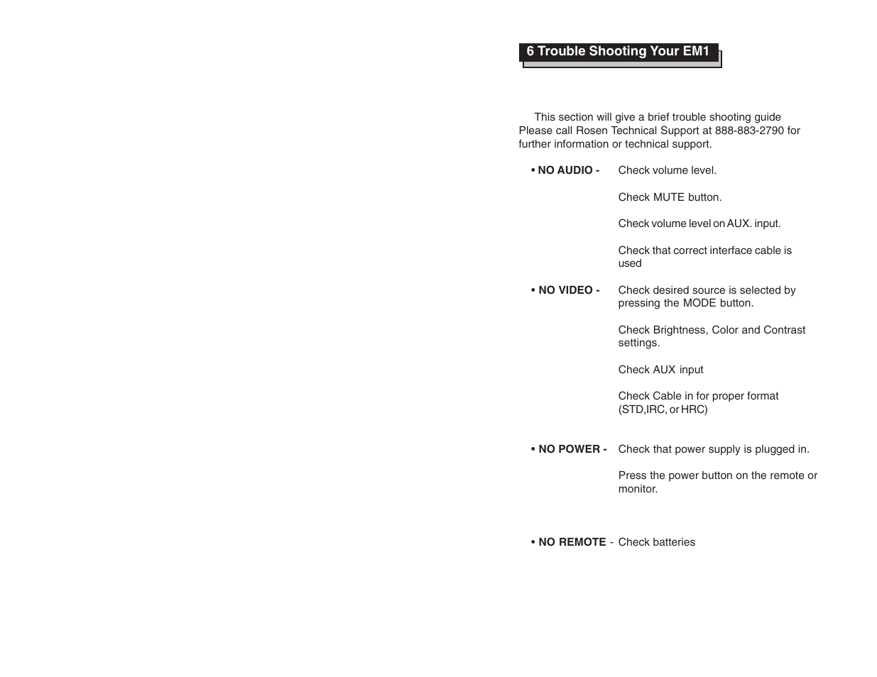 Rosen Entertainment Systems EM-1 User Manual | Page 3 / 9