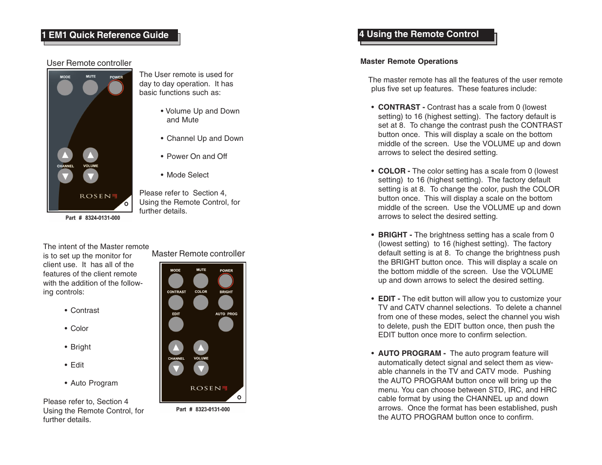 Rosen Entertainment Systems EM-1 User Manual | Page 5 / 9