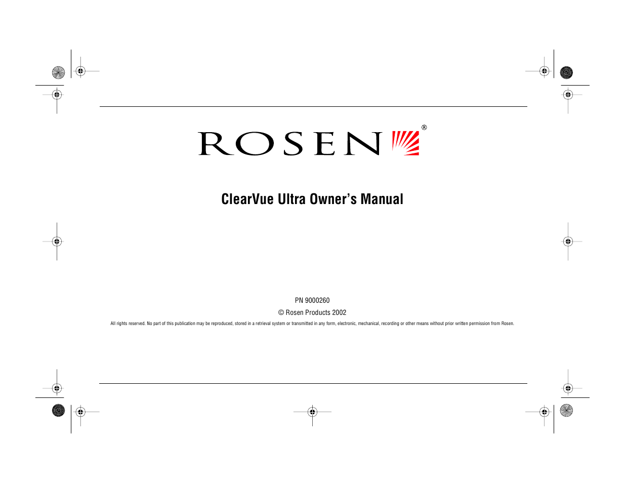 Rosen Entertainment Systems ClearVue Ultra User Manual | 24 pages