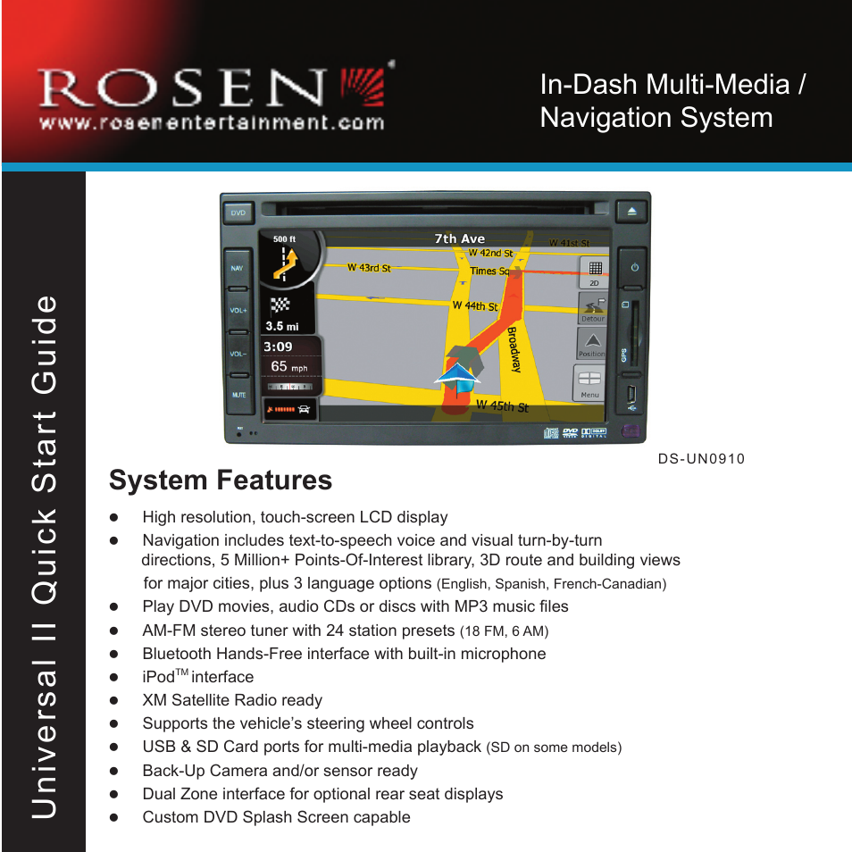 Rosen Entertainment Systems DS-UN0910 User Manual | 16 pages