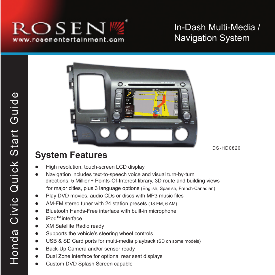 Rosen Entertainment Systems DS-HD0820 User Manual | 16 pages