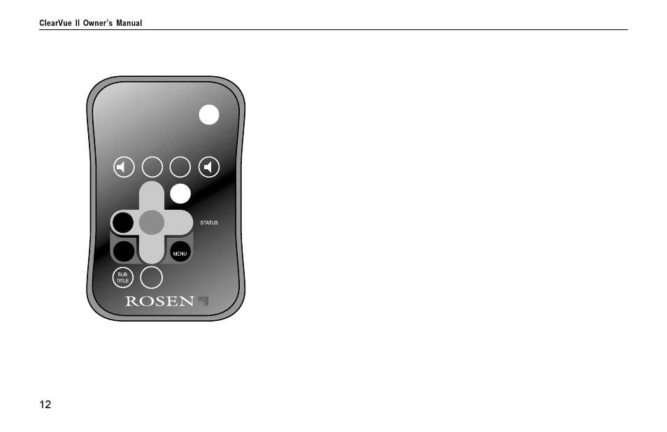Basic remote control buttons | Rosen Entertainment Systems Rosen inVUE II User Manual | Page 12 / 28