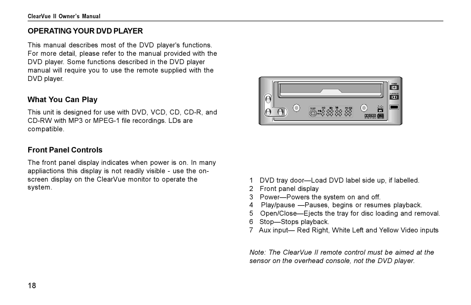 Operating your dvd player, Perating | Rosen Entertainment Systems Rosen inVUE II User Manual | Page 18 / 28
