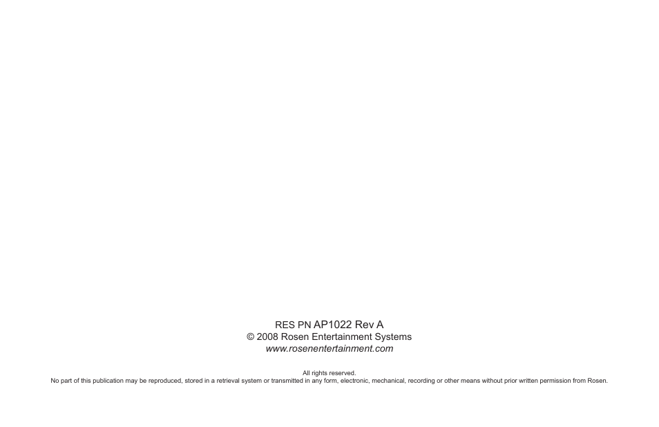 Rosen Entertainment Systems Z8 User Manual | Page 20 / 20