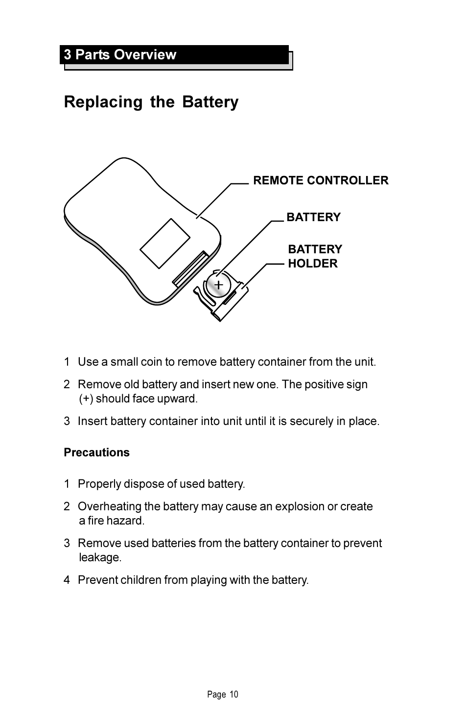 Replacing the battery | Rosen Entertainment Systems DA-7169 User Manual | Page 11 / 18