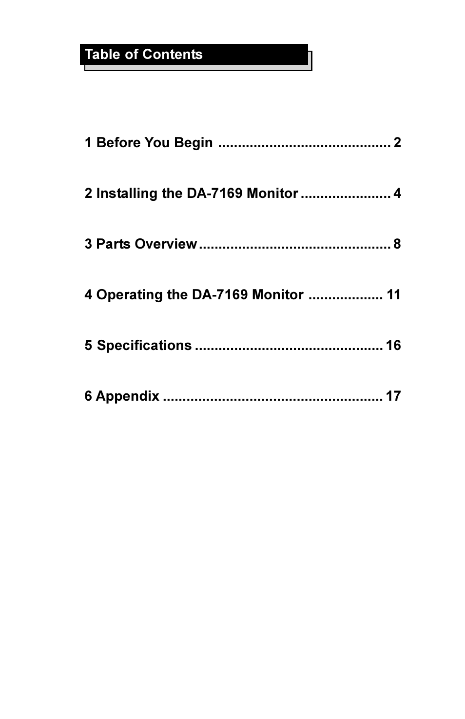 Rosen Entertainment Systems DA-7169 User Manual | Page 2 / 18