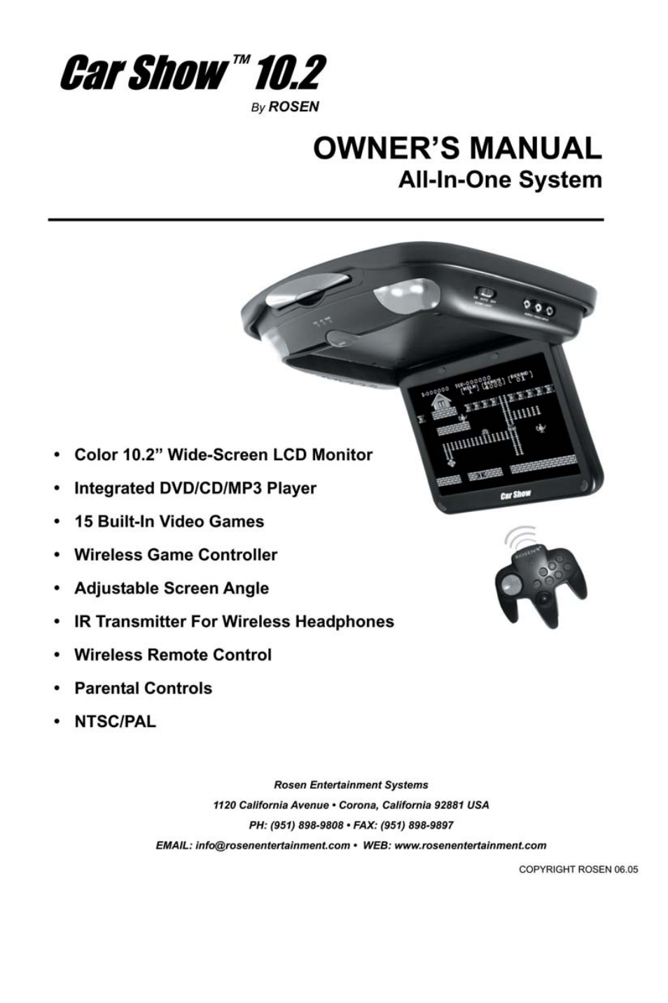 Rosen Entertainment Systems 10.2 User Manual | 24 pages