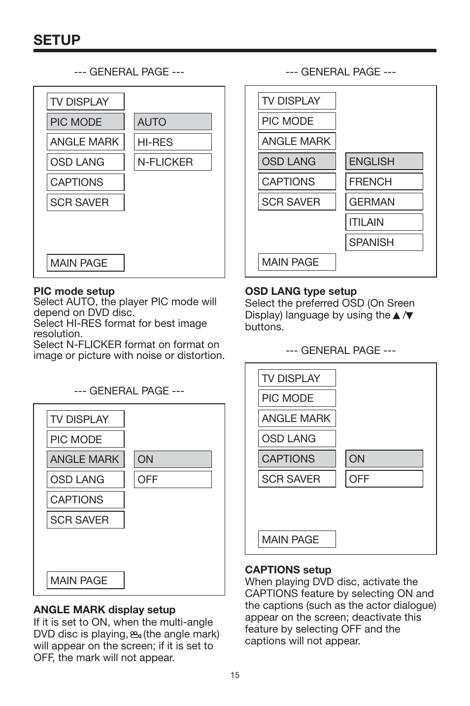 Setup | Rosen Entertainment Systems 10.2 User Manual | Page 15 / 24