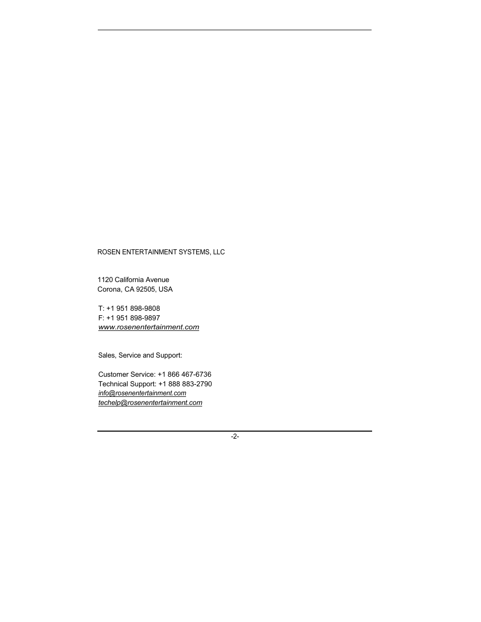 Rosen Entertainment Systems viocecom 1000 User Manual | Page 2 / 23