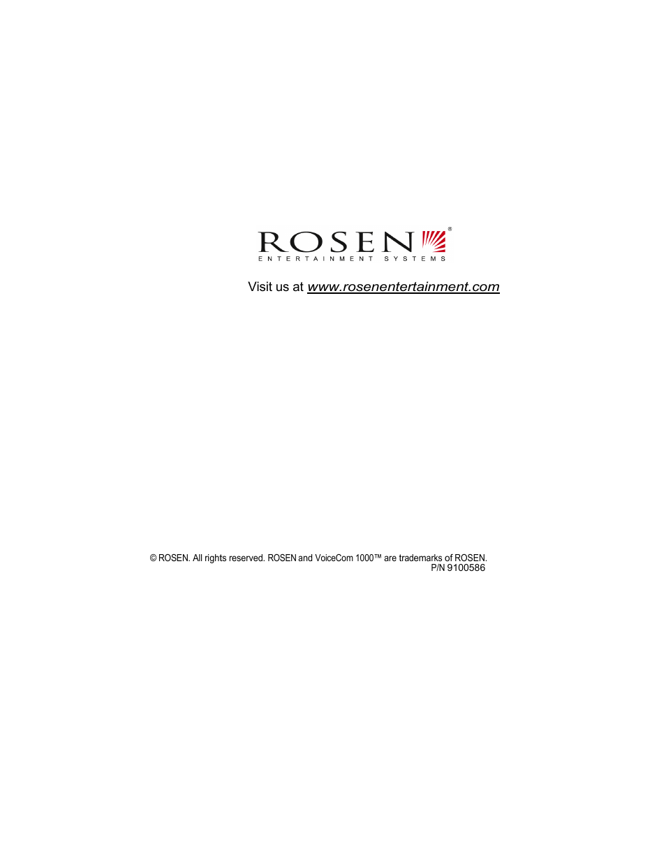 Rosen Entertainment Systems viocecom 1000 User Manual | Page 23 / 23
