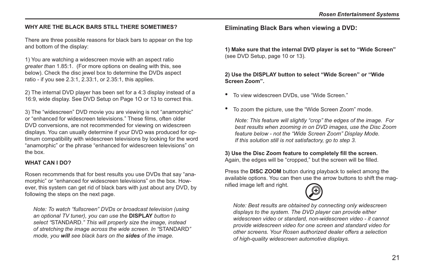 Rosen Entertainment Systems T12 User Manual | Page 19 / 26