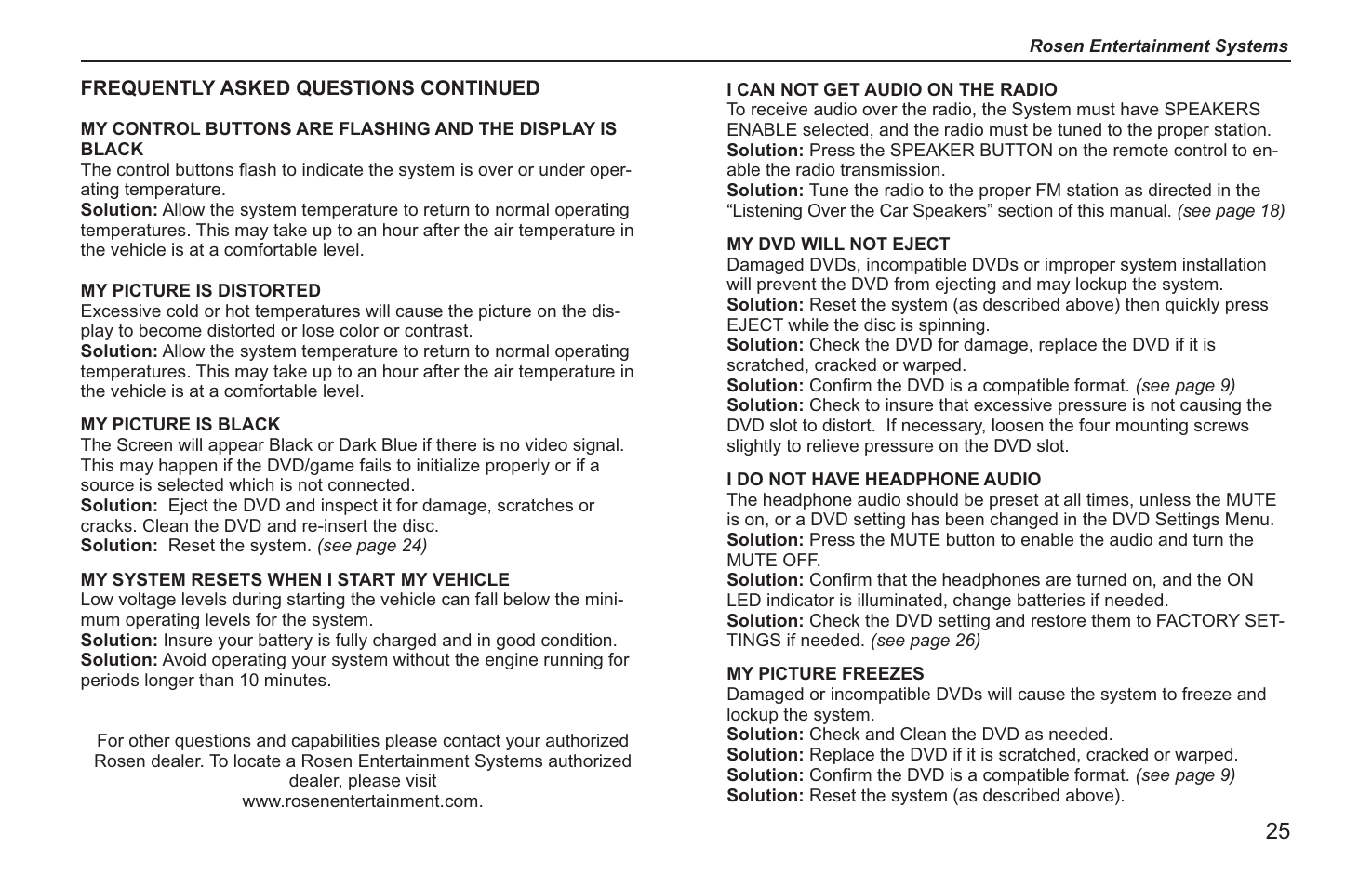 Rosen Entertainment Systems T12 User Manual | Page 23 / 26