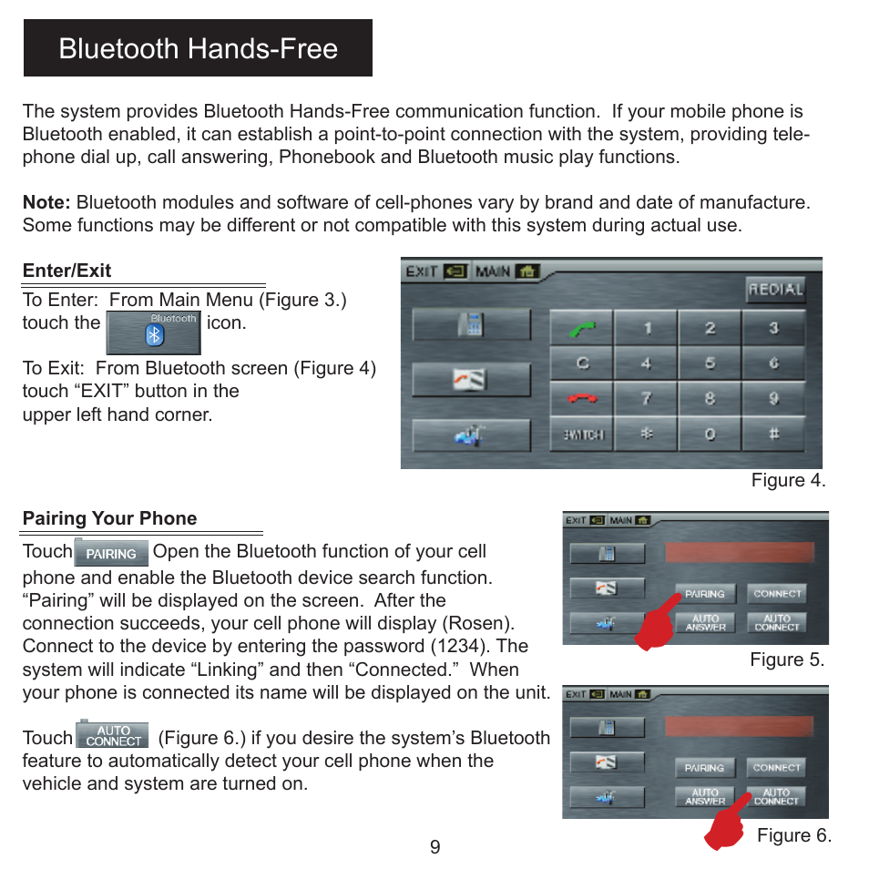 Bluetooth hands-free | Rosen Entertainment Systems DS-TY0840 User Manual | Page 10 / 16