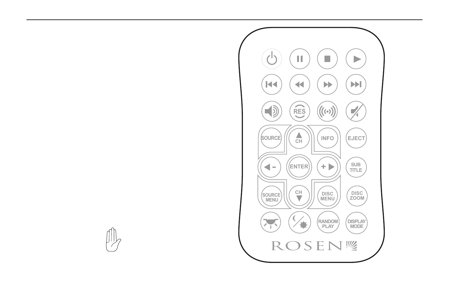 R osen, Using the remote control | Rosen Entertainment Systems AC3003 User Manual | Page 11 / 28