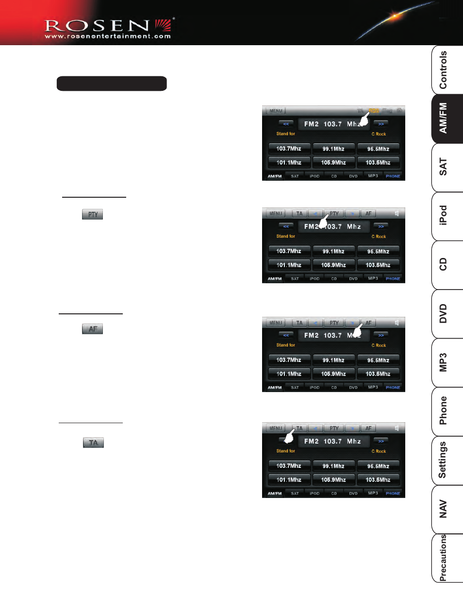 1 rds operation | Rosen Entertainment Systems DP-1001 User Manual | Page 10 / 49