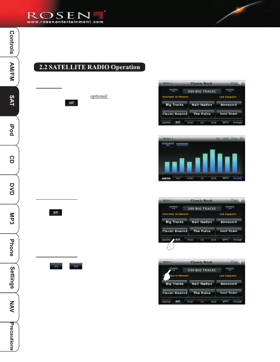 Sat 1 | Rosen Entertainment Systems DP-1001 User Manual | Page 11 / 49