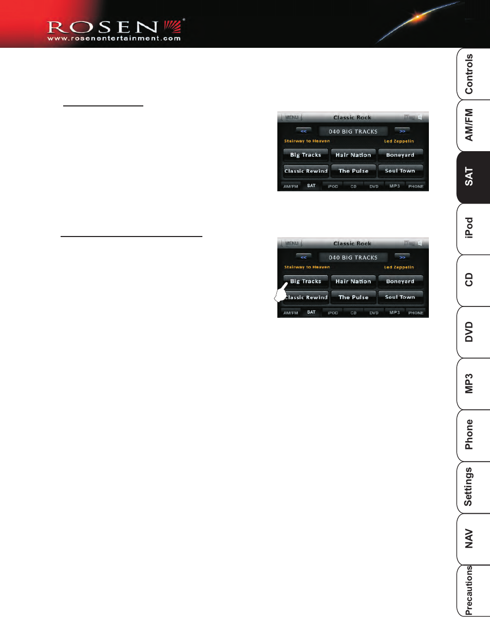 Sat 2 | Rosen Entertainment Systems DP-1001 User Manual | Page 12 / 49