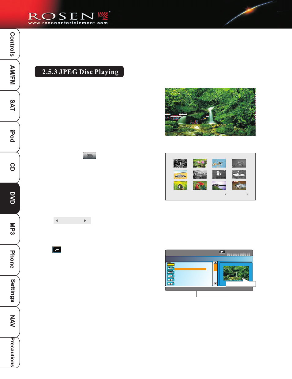 Jpeg, 3 jpeg disc playing | Rosen Entertainment Systems DP-1001 User Manual | Page 21 / 49