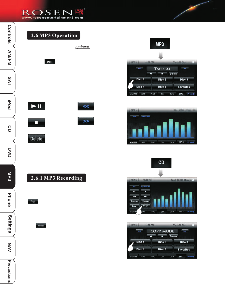 Mp3 1 | Rosen Entertainment Systems DP-1001 User Manual | Page 23 / 49