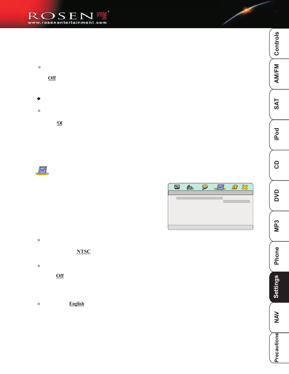 Dvd setup 6 | Rosen Entertainment Systems DP-1001 User Manual | Page 42 / 49